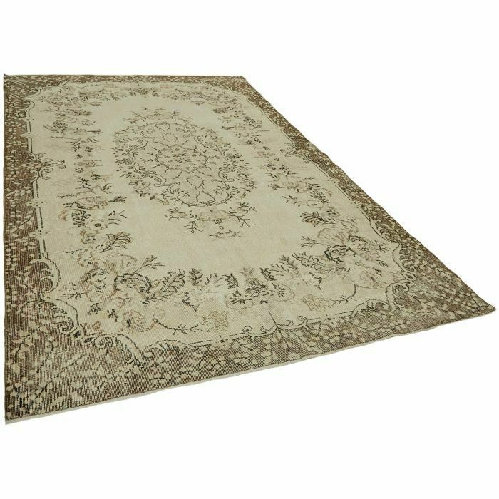 Handmade Turkish 1980's 204 X 319 Cm Beige Vintage Area Rug photo furniture
