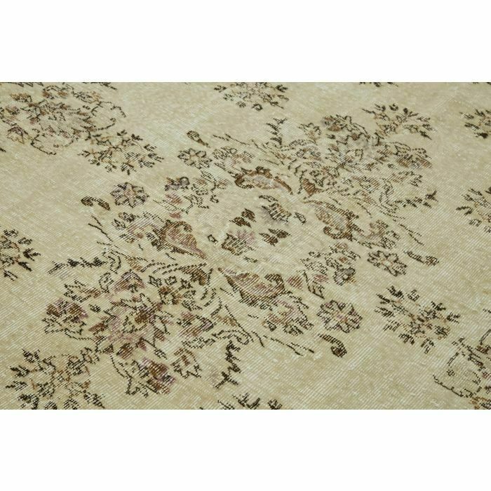 Handwoven Turkish 1970's 206 X 320 Cm Beige Vintage Area Carpet photo 1233.0