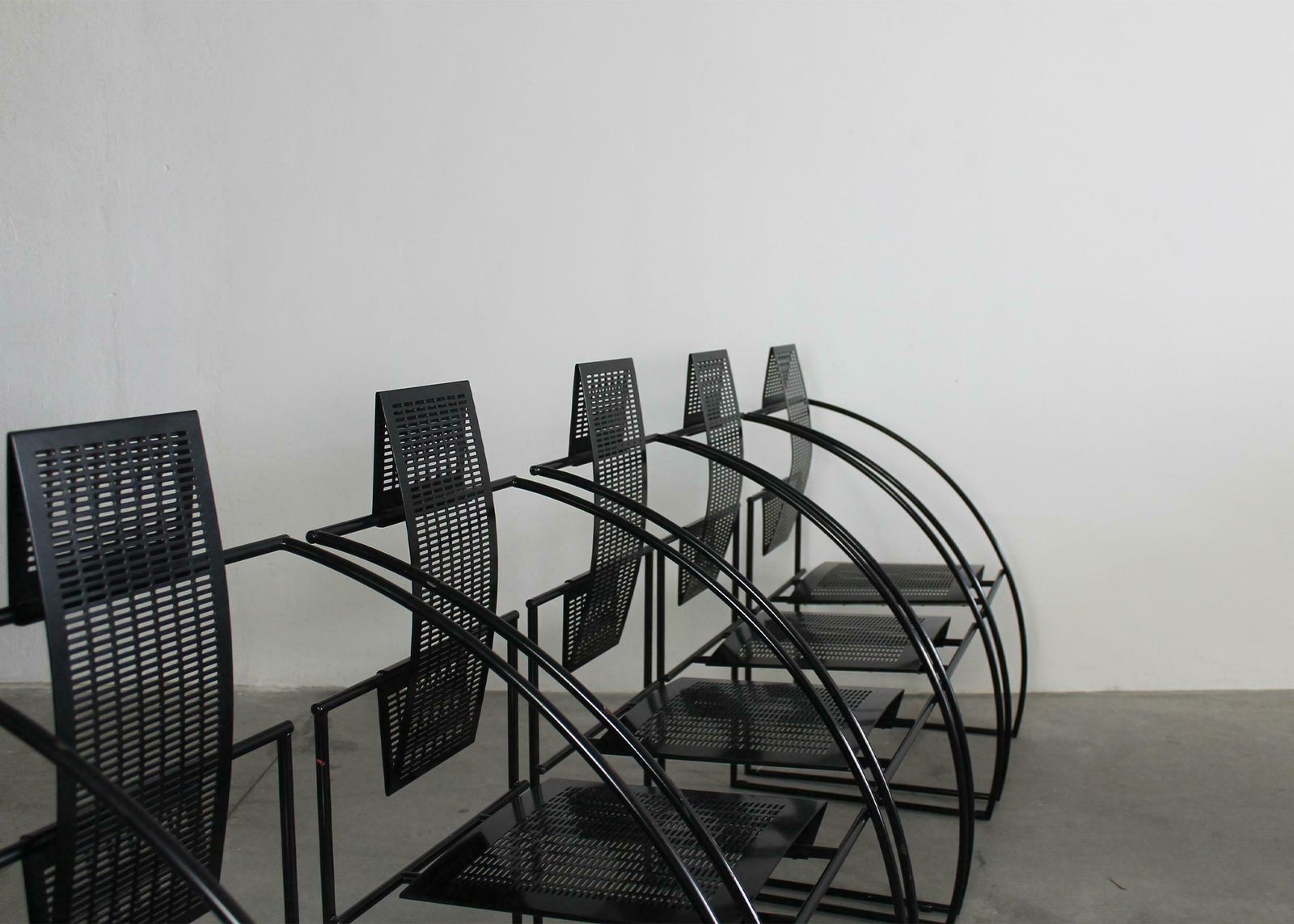 Mario Botta Set Of Six La Quinta Chairs In Steel And Metal By Alias, 1985, Italy photo 6166.0