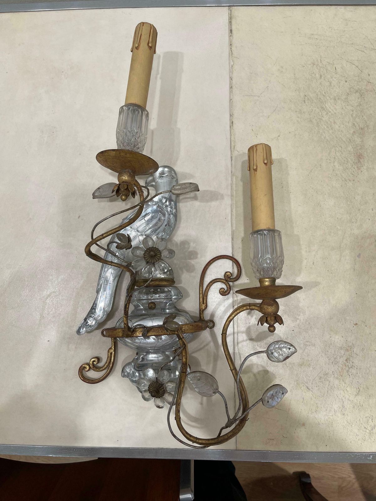 photo for sale Stunning Pair Of Ancient Sconces By Maison Baguès, Art Déco, France
