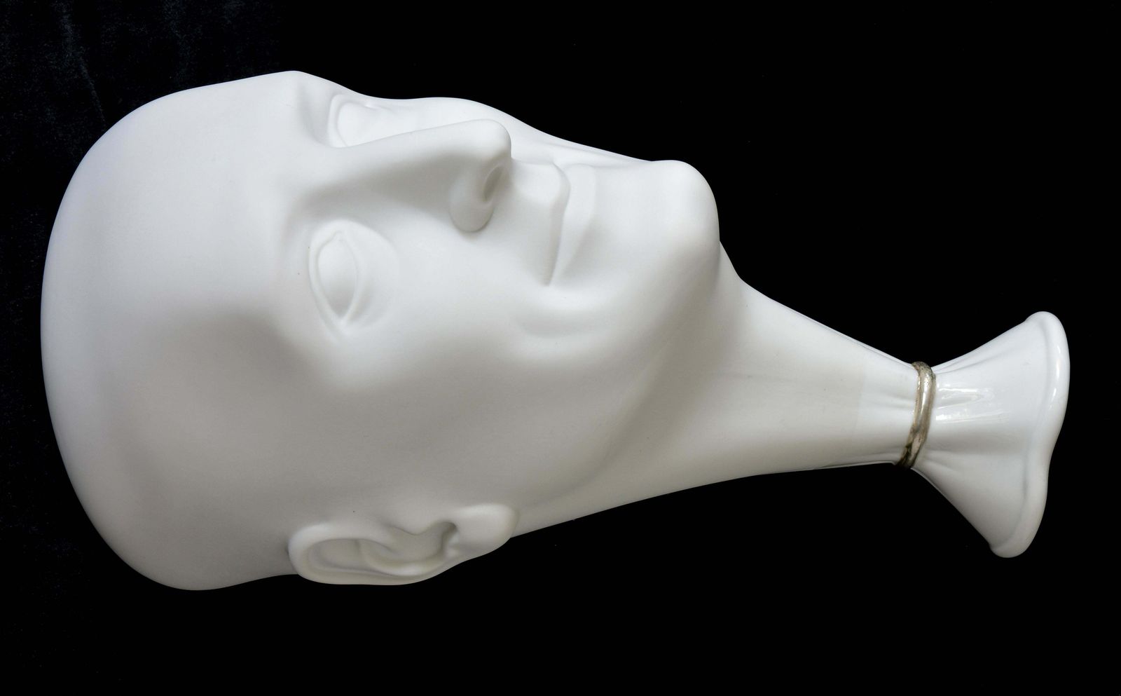 Ilona Romule Vase. A Man's Head (Black) Porcelain. photo 1068.0