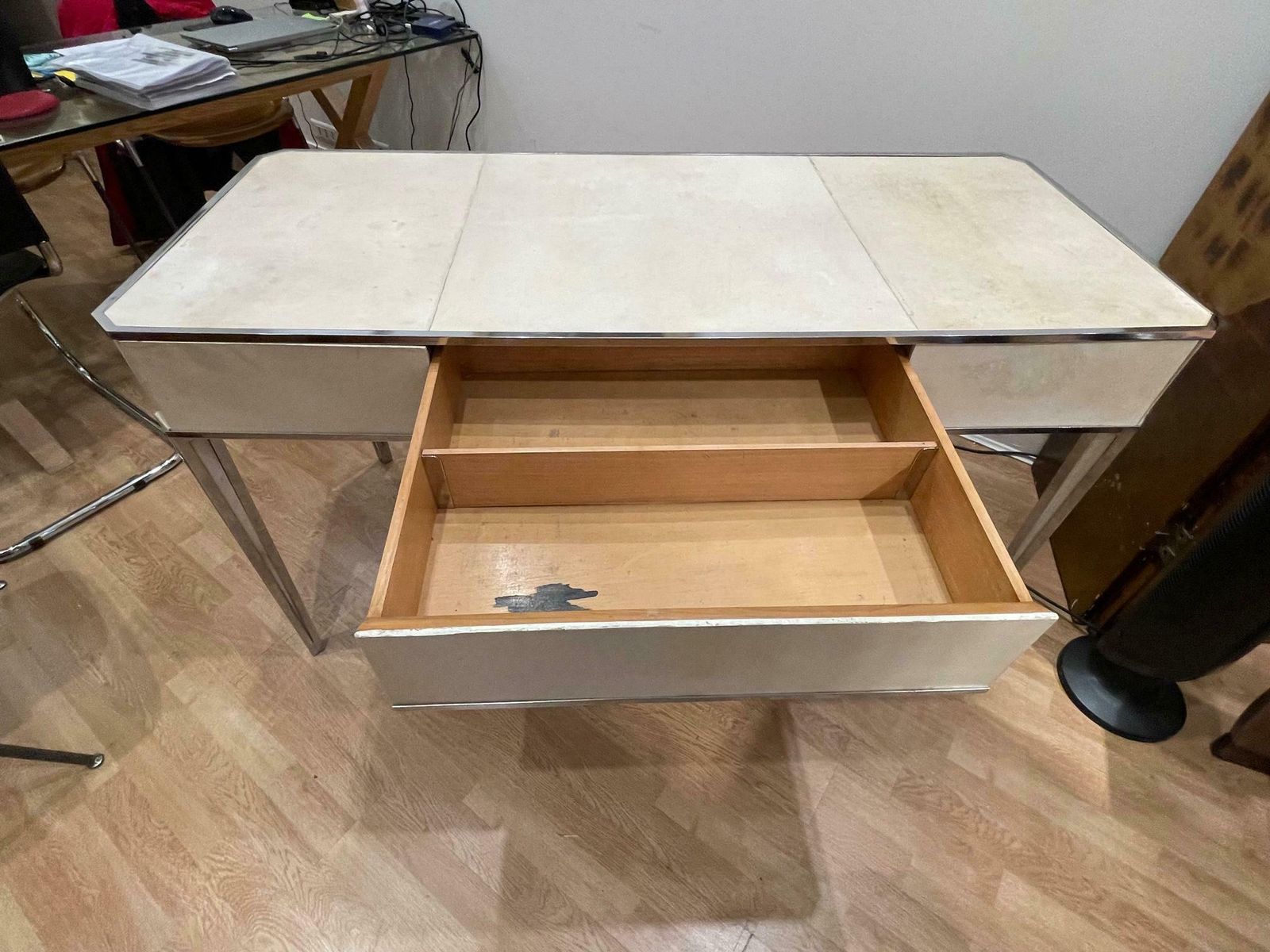 photo furniture Parchment Covered Desk By Primavera, Art Deco, France, 1930's