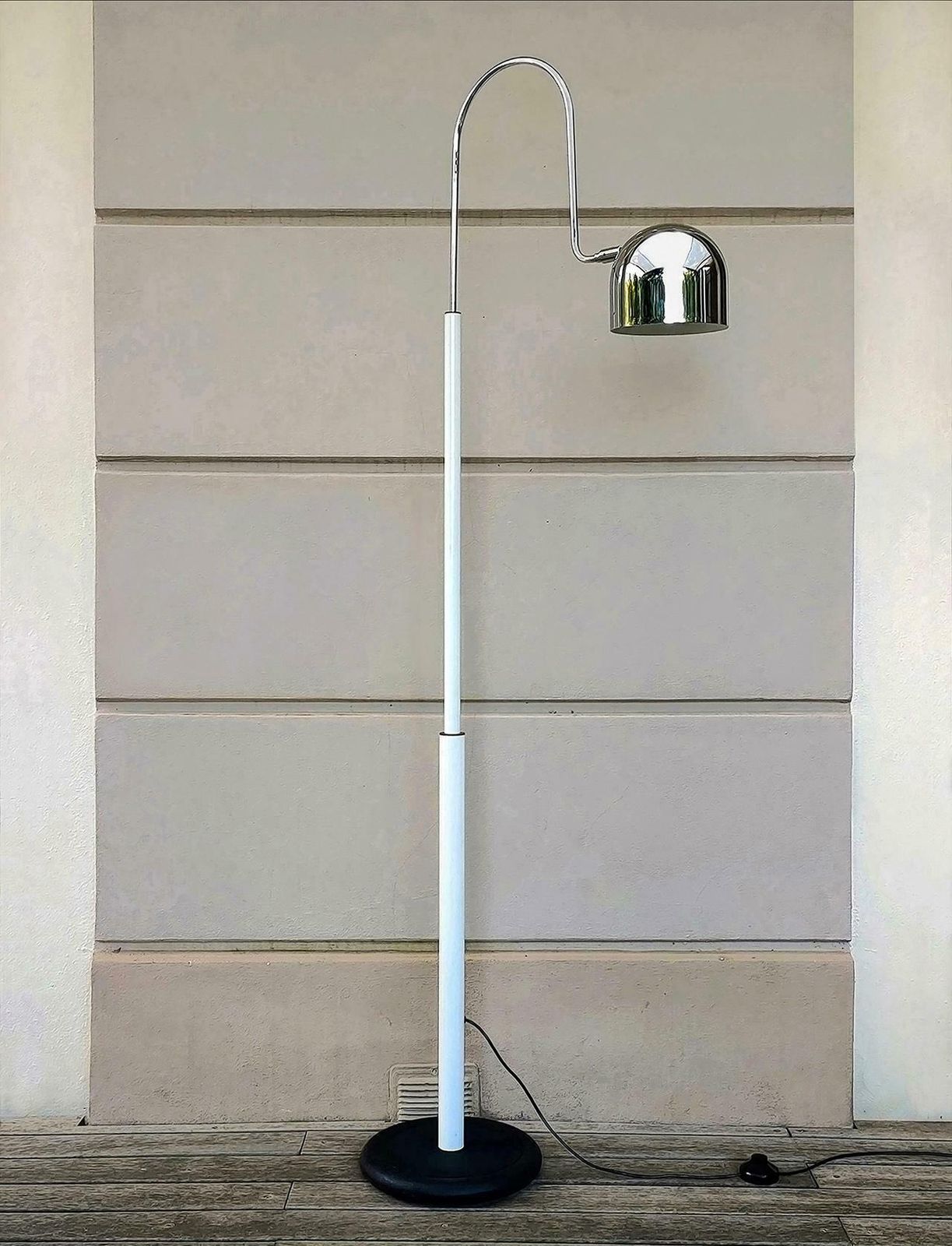 Danilo & Corrado Aroldi Bridge Floor Lamp In Metal By Stilnovo, 1970s, Italy photo for sale