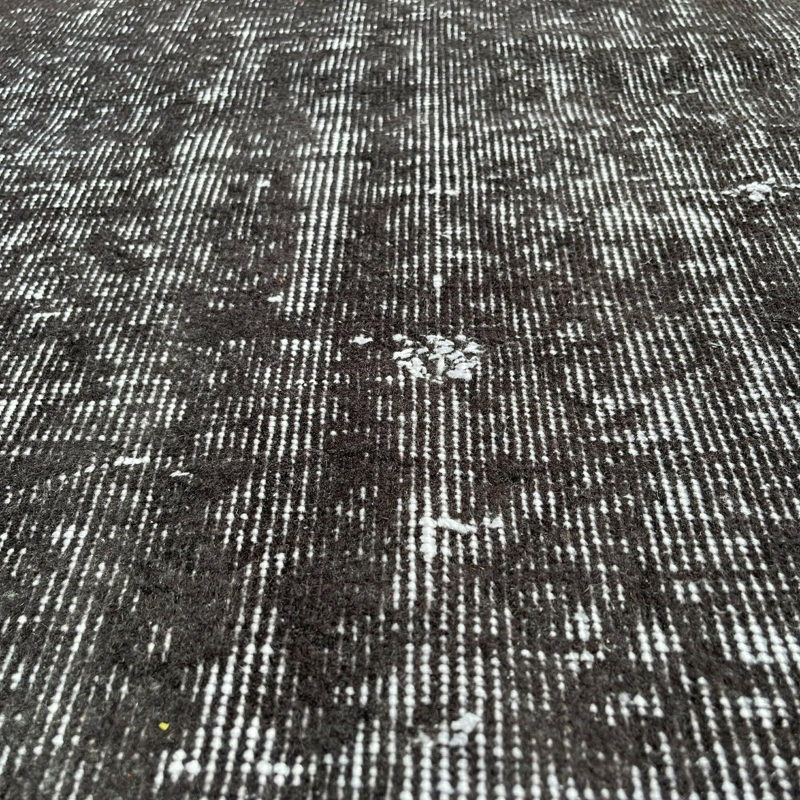 Distressed Turkish Rug 200 X 100 Cm Wool Vintage Rug, Over Dyed Grey photo Textiles