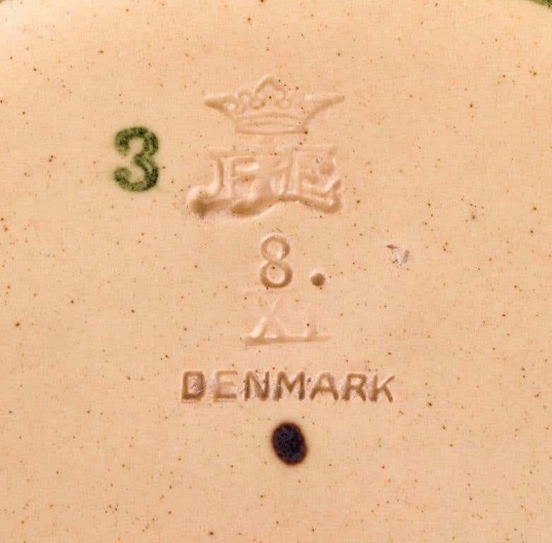 Ipsen's Denmark Bowl With Leaves And Pumpkins Glaze In Shades Of Orange Green photo 229.0