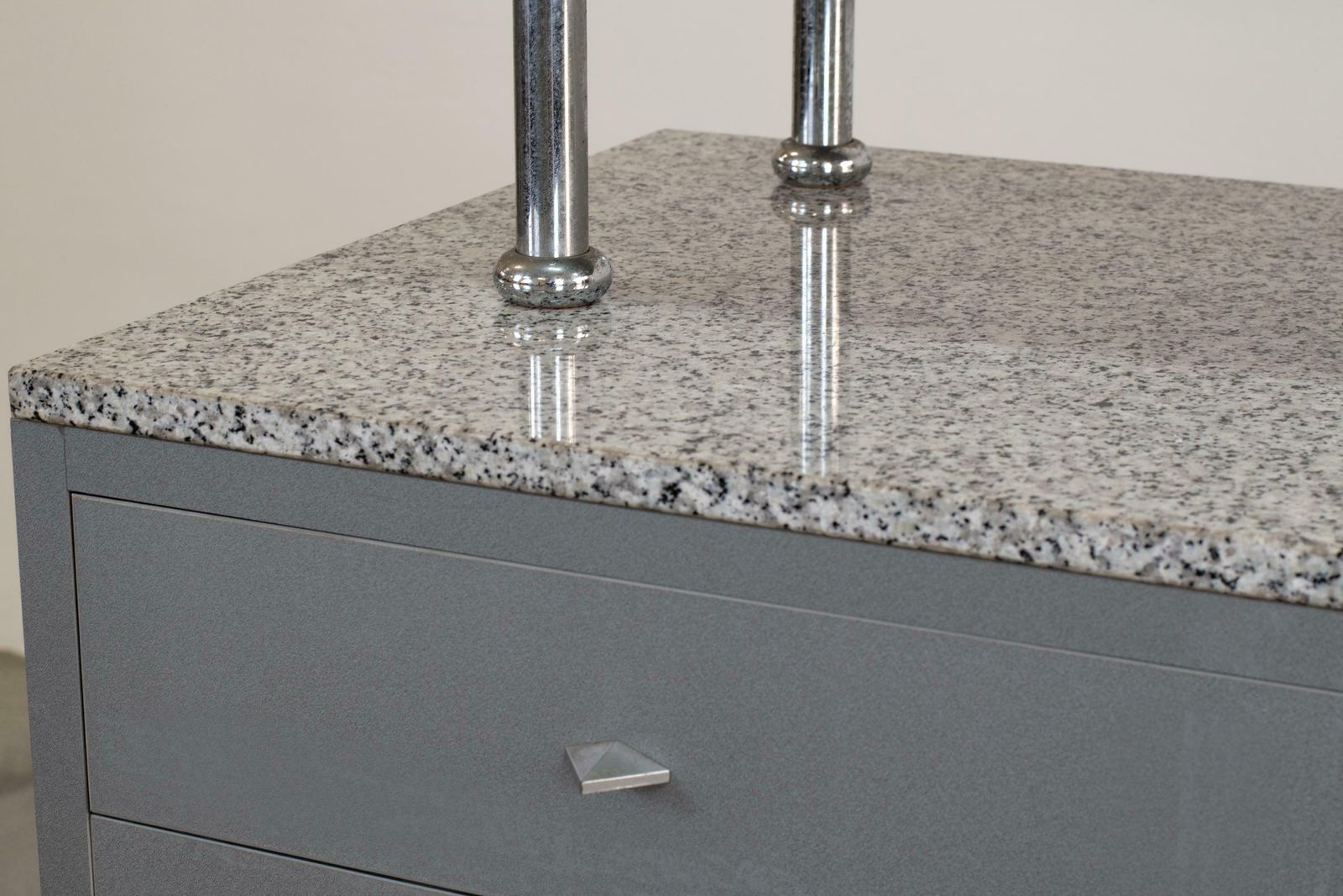 Two Doors Cabinet By Driade In Laminate And Baveno Granite 1980s photo vinterior