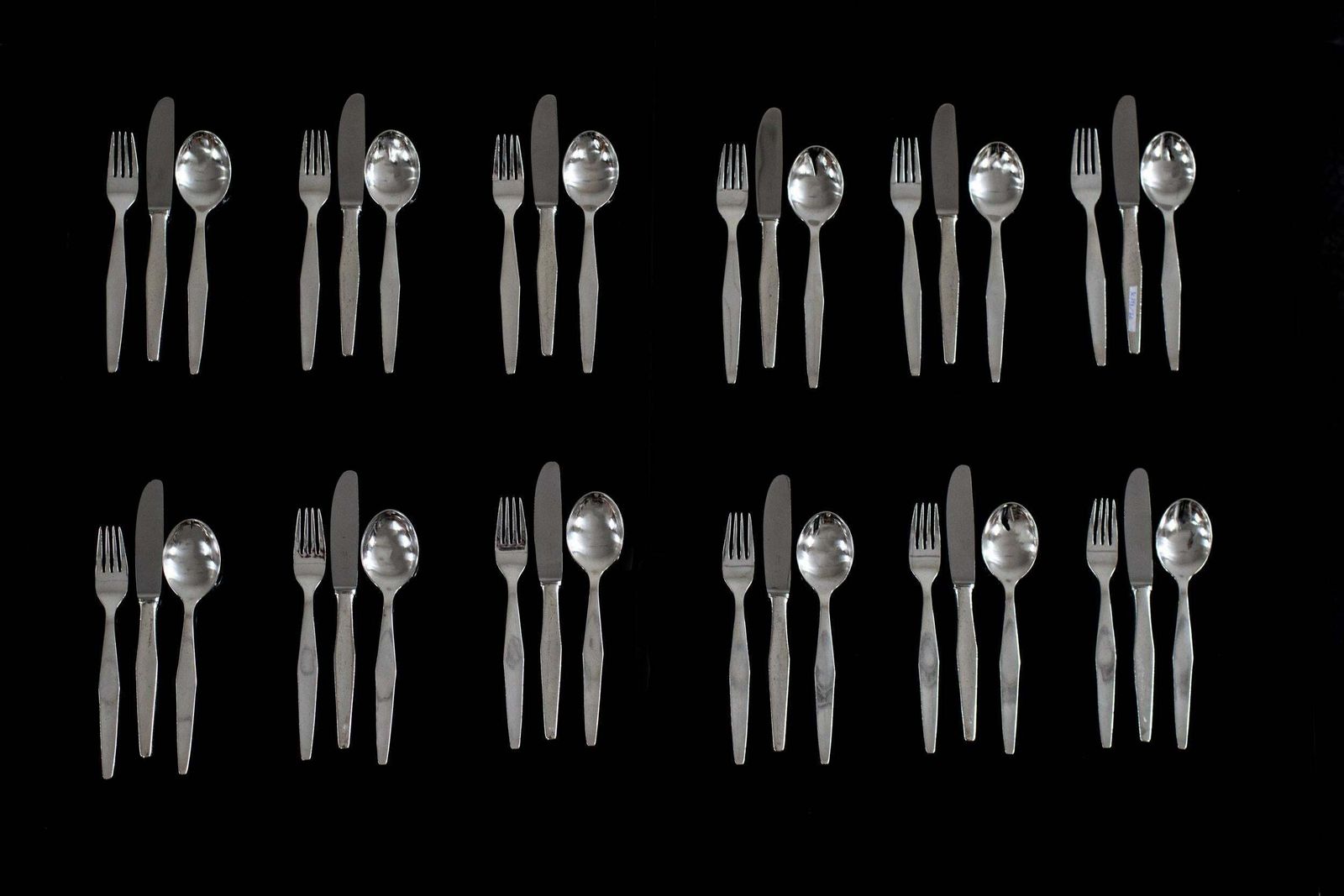 Gio Ponti Cutlery Set For Twelve In Nickel Silver By Krupp Italy 1950s