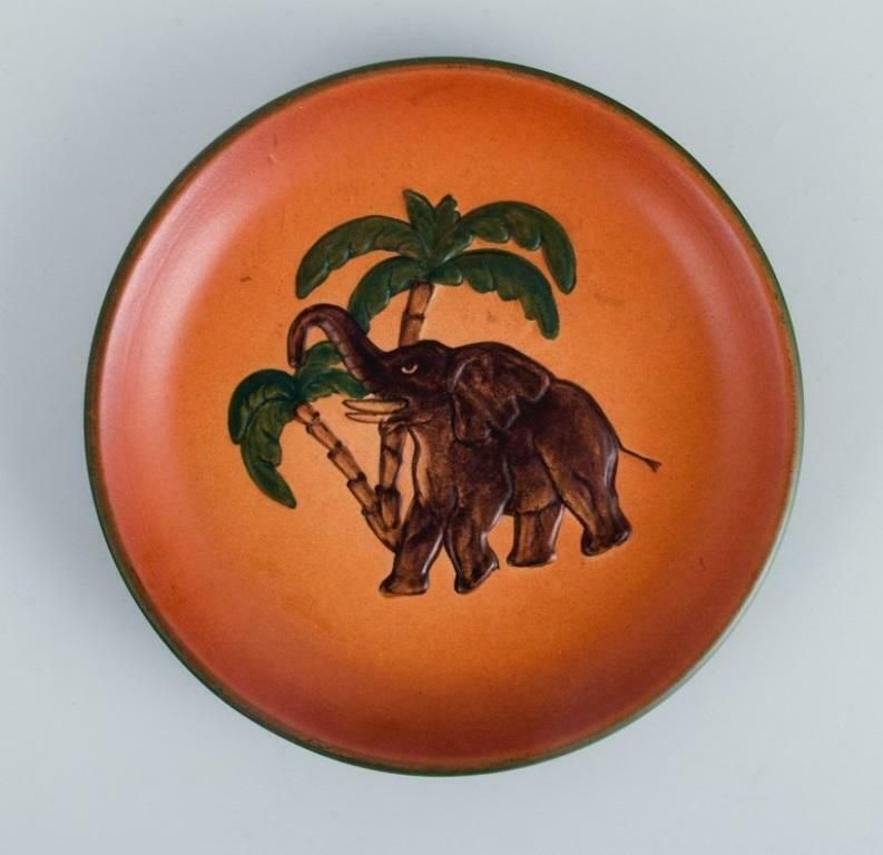 Ipsens Enke, Ceramic Vase And A Ceramic Dish. Malibu And Elephant Motif. photo 262.0