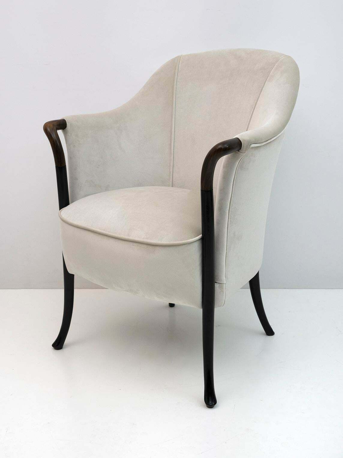Pair Of Giorgetti Italian Velvet Armchairs "Progetti", 1980s photo Furniture
