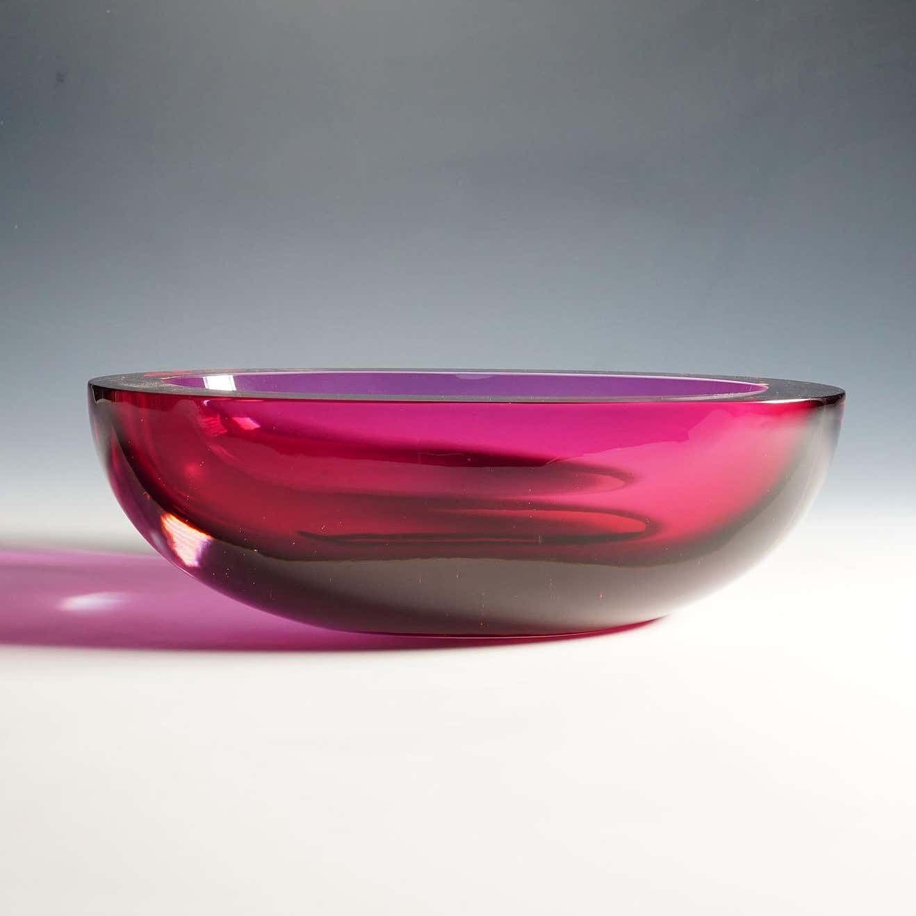 Large Seguso Vetri D'arte Murano Sommerso Glass Bowl 1960s photo vinterior