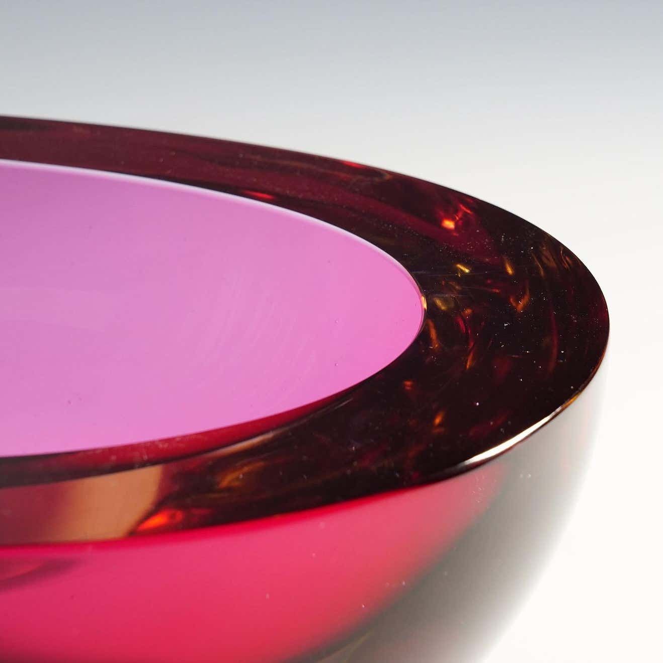 Large Seguso Vetri D'arte Murano Sommerso Glass Bowl 1960s photo buy