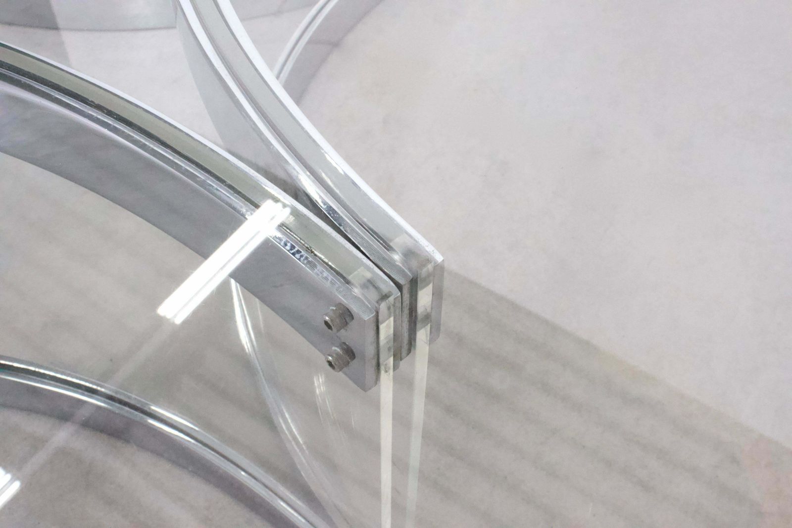 Lucite, Glass And Chrome Coffee Table By Alessandro Albrizzi, 1970s photo Furniture