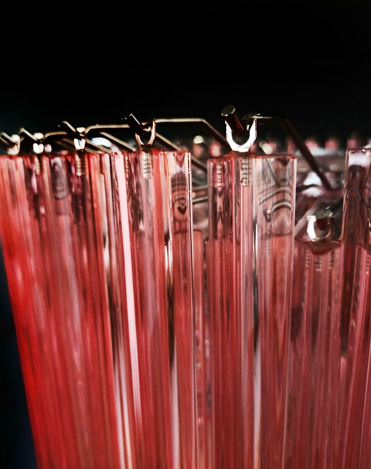 Huge And Amazing Triedri Murano Glass Chandelier   391 Pink Prims Triedri photo 9682.0