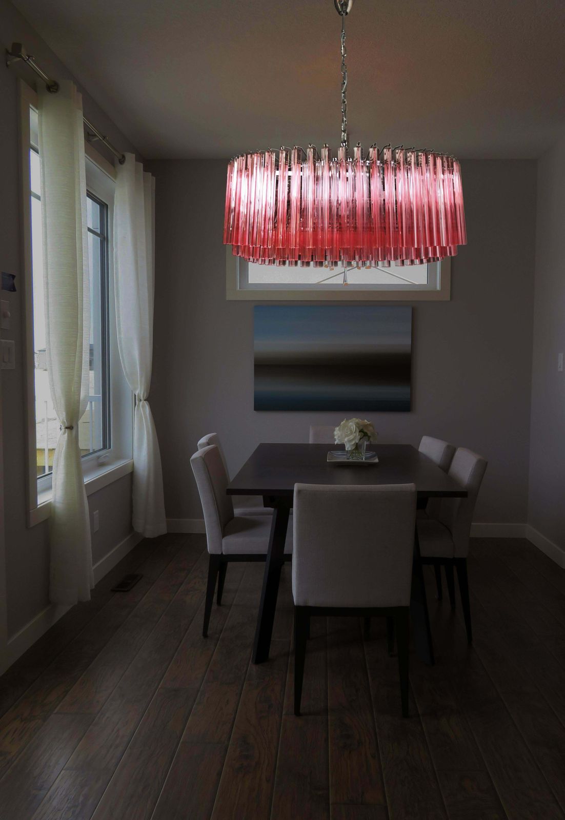 photo buy Huge And Amazing Triedri Murano Glass Chandelier   391 Pink Prims Triedri
