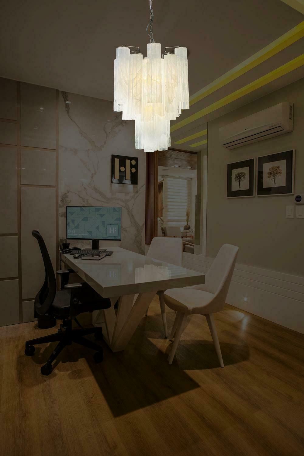 Elegant Glass Tube Chandelier   30 Albaster White Glasses photo Lighting