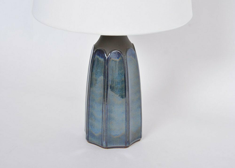 Tall Blue Stoneware Model 1042 Table Lamp By Einar Johansen For Søholm, 1960s photo for sale
