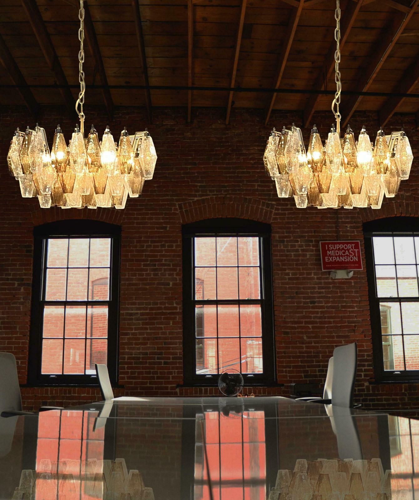 Elegant Murano Poliedri Chandelier   Carlo Scarpa   Clear And Smoked Glasses photo furniture