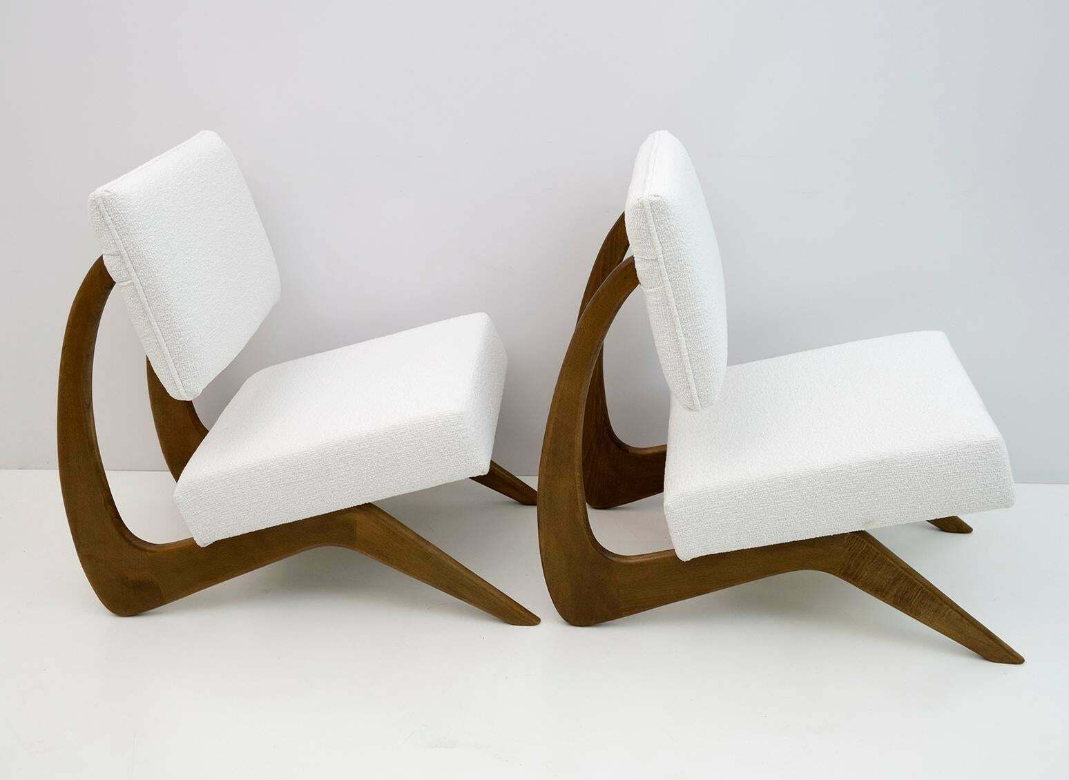 Pair Of Adrian Pearsall Midcentury Walnut Lounge Chairs For Craft Associates photo Furniture
