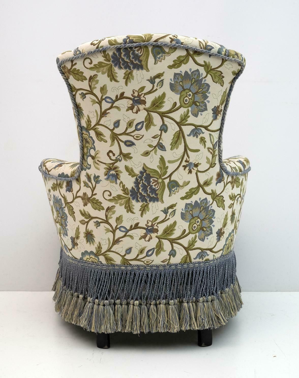 photo for sale Pair Of Rare 19th Century Napoleon III Brocade Armchairs