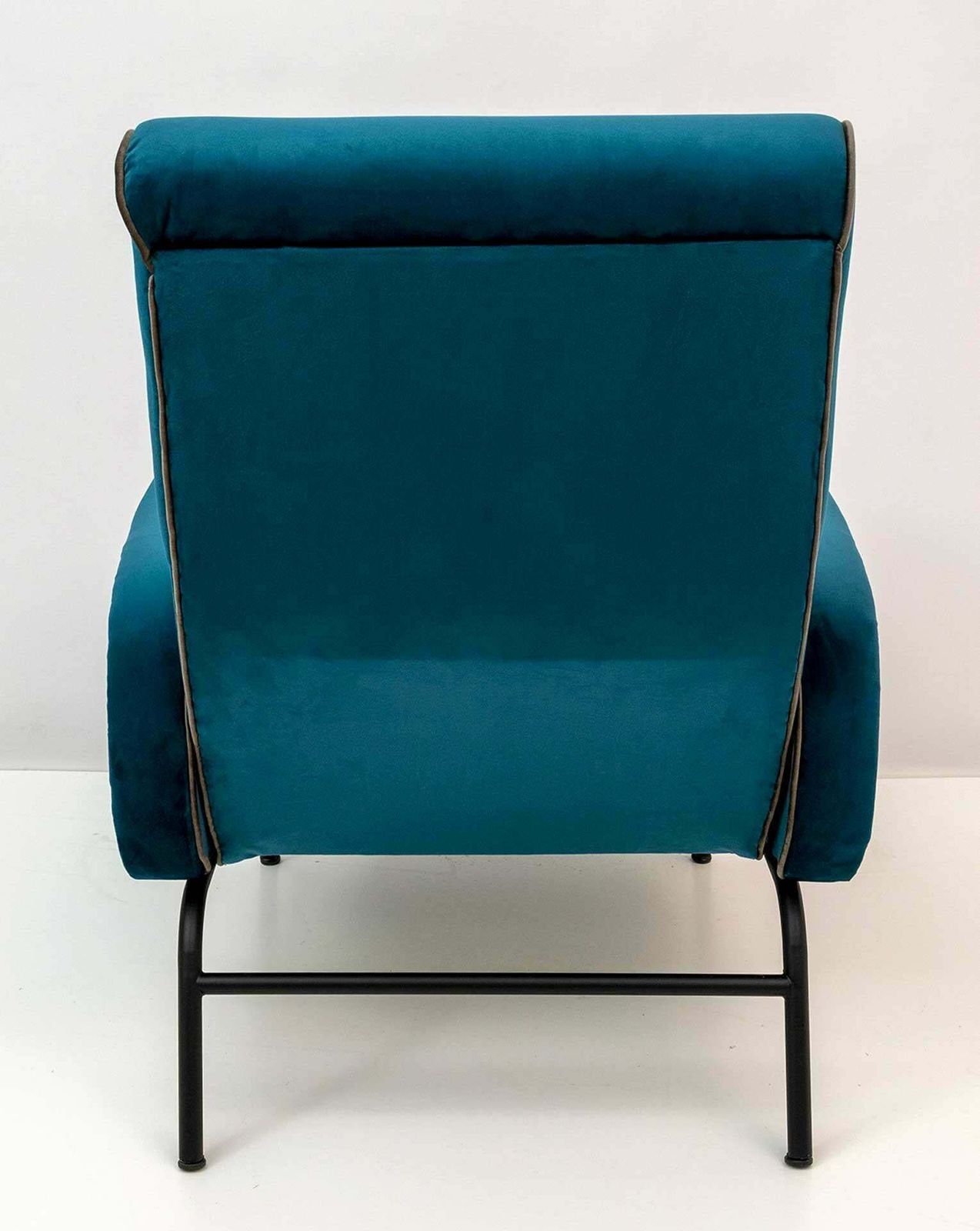 Marco Zanuso Mid Century Modern Italian Velvet Reclining Armchair, 1950s photo vintage