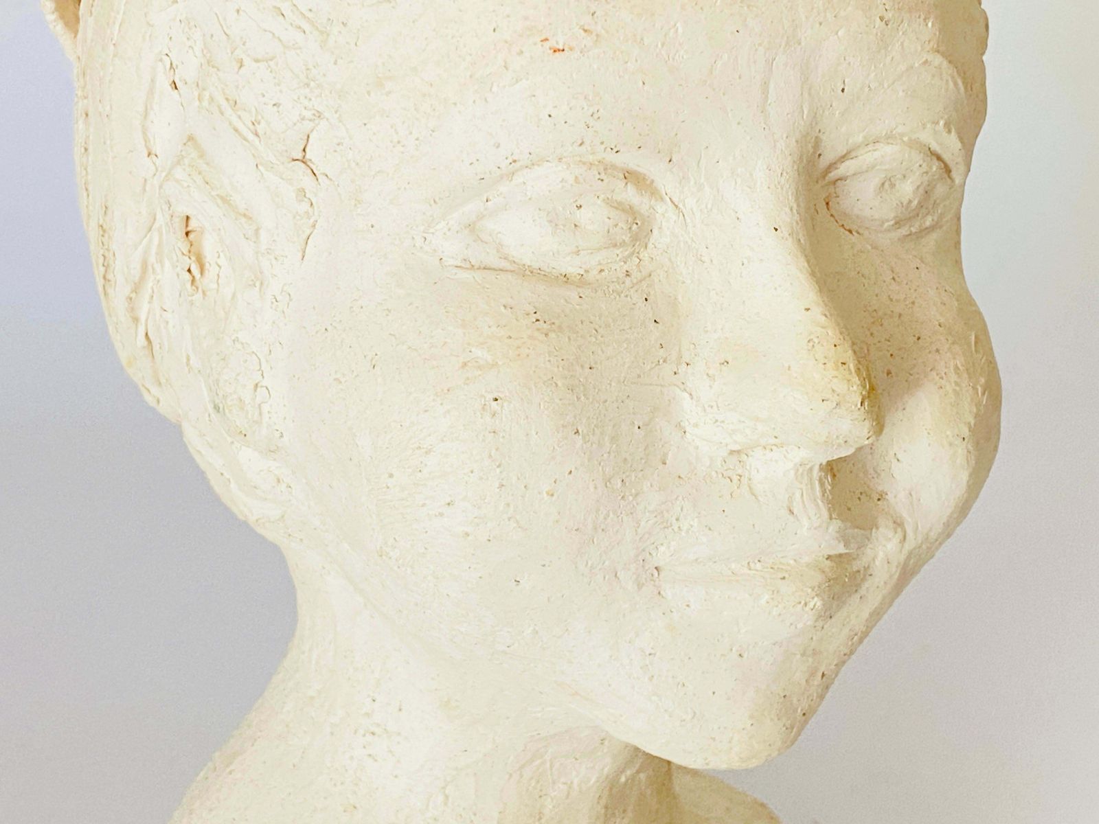 Plaster Sculpture Art Deco Period Woman Bust France, Circa 1930 photo vintage
