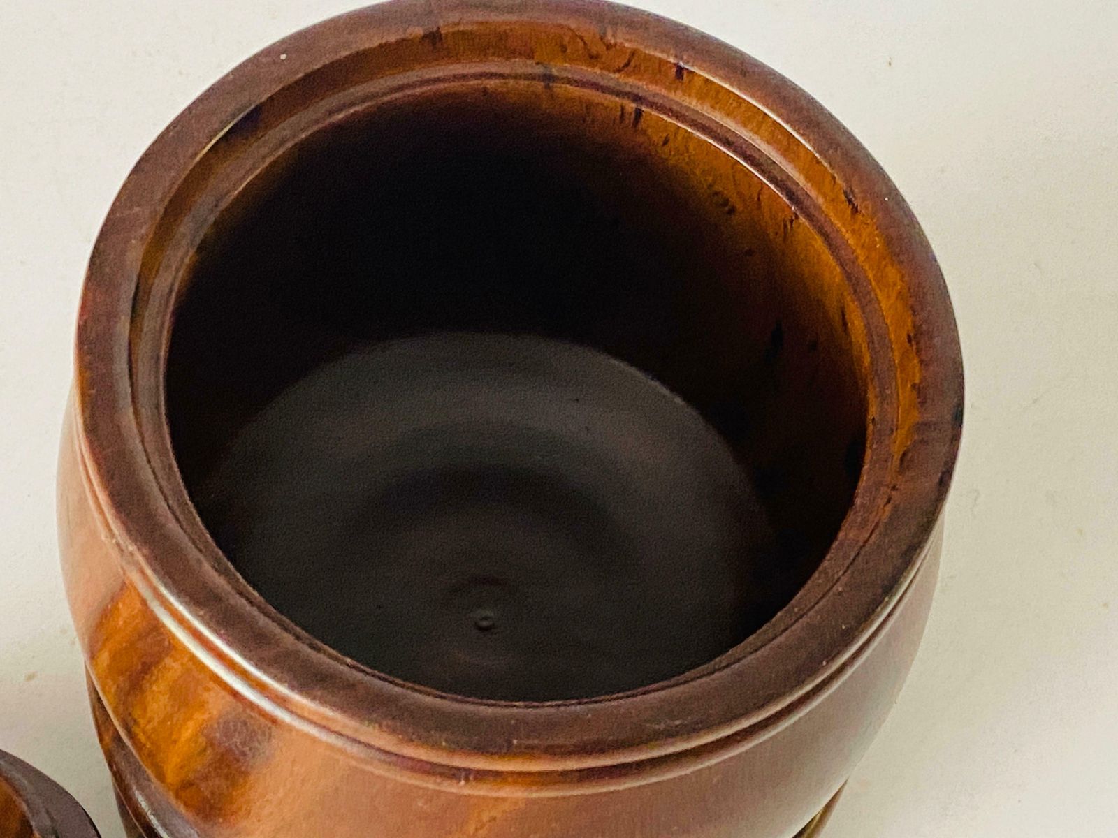 Tabacco Pot With A Lid In Brown Color French 1970 photo vinterior