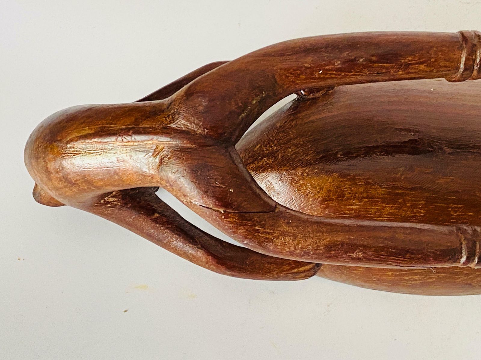 1960 Vide Poche Sculpture In Wood, Animals Holding A Bowl photo for sale
