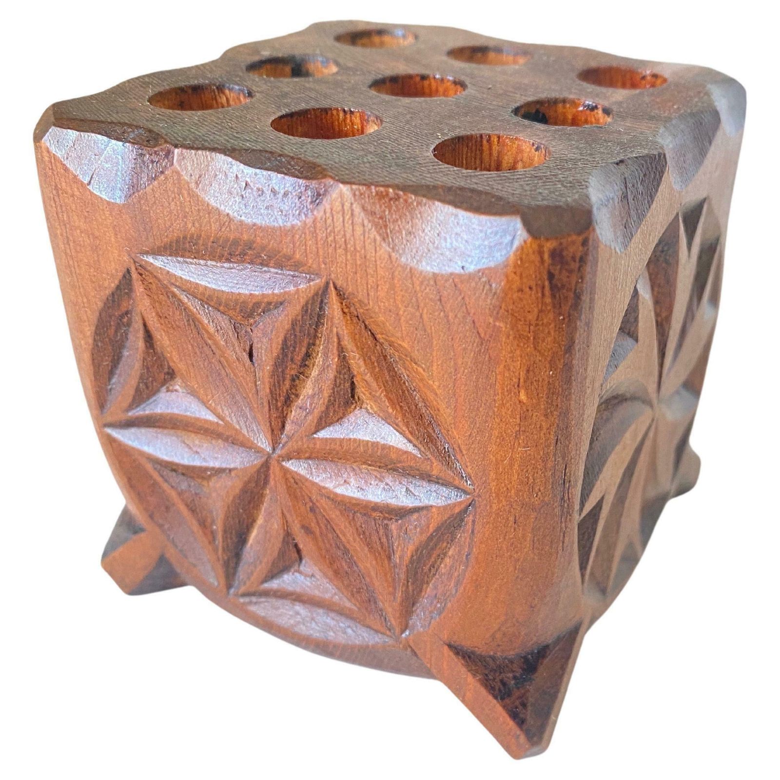 Wood Pen Holder, Brown Color, France, 1950