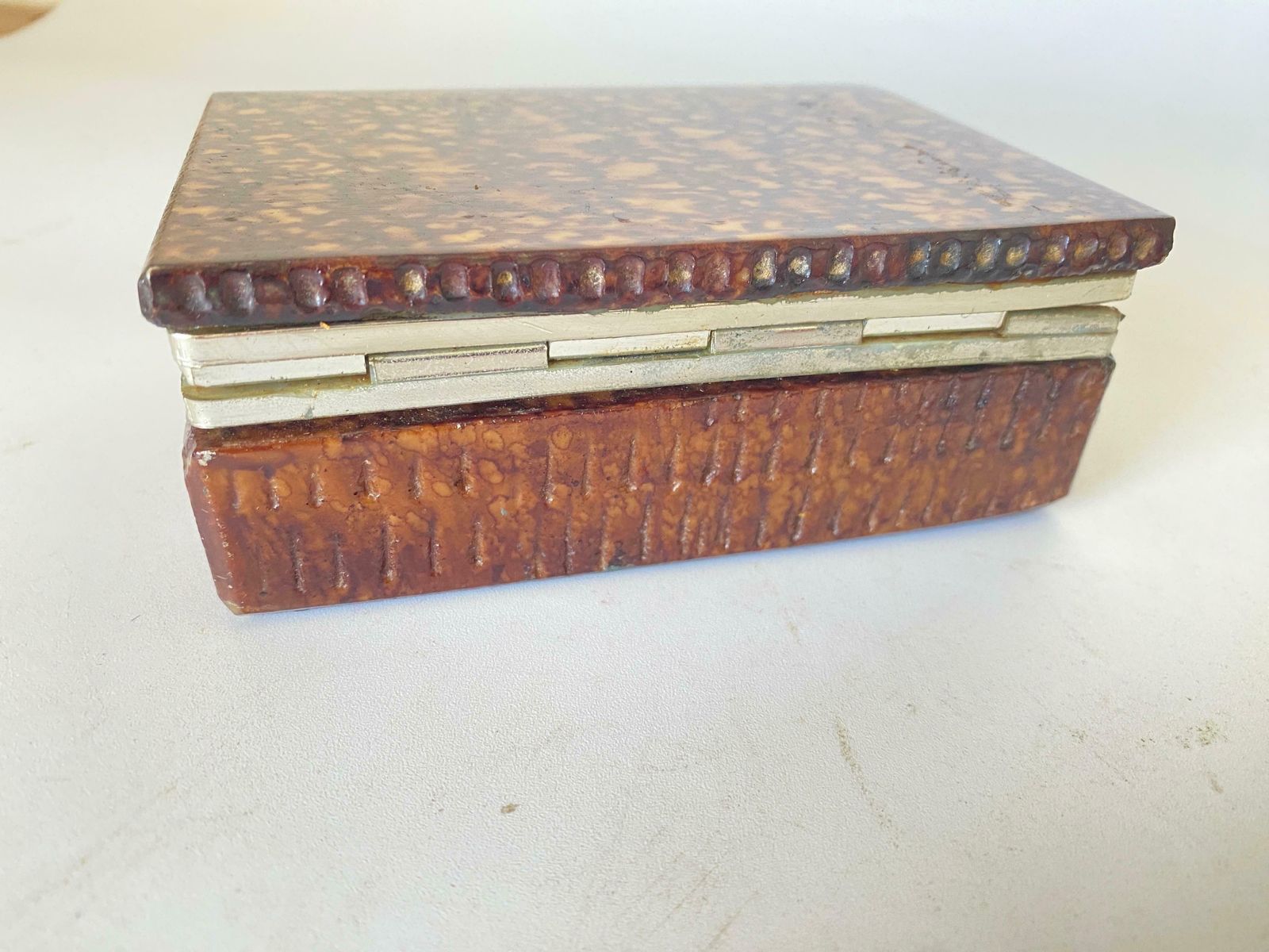 Onyx Box, Decorative, Or Jewellery Bo Brown, Made In Italy Circa 1970 photo Home Decor