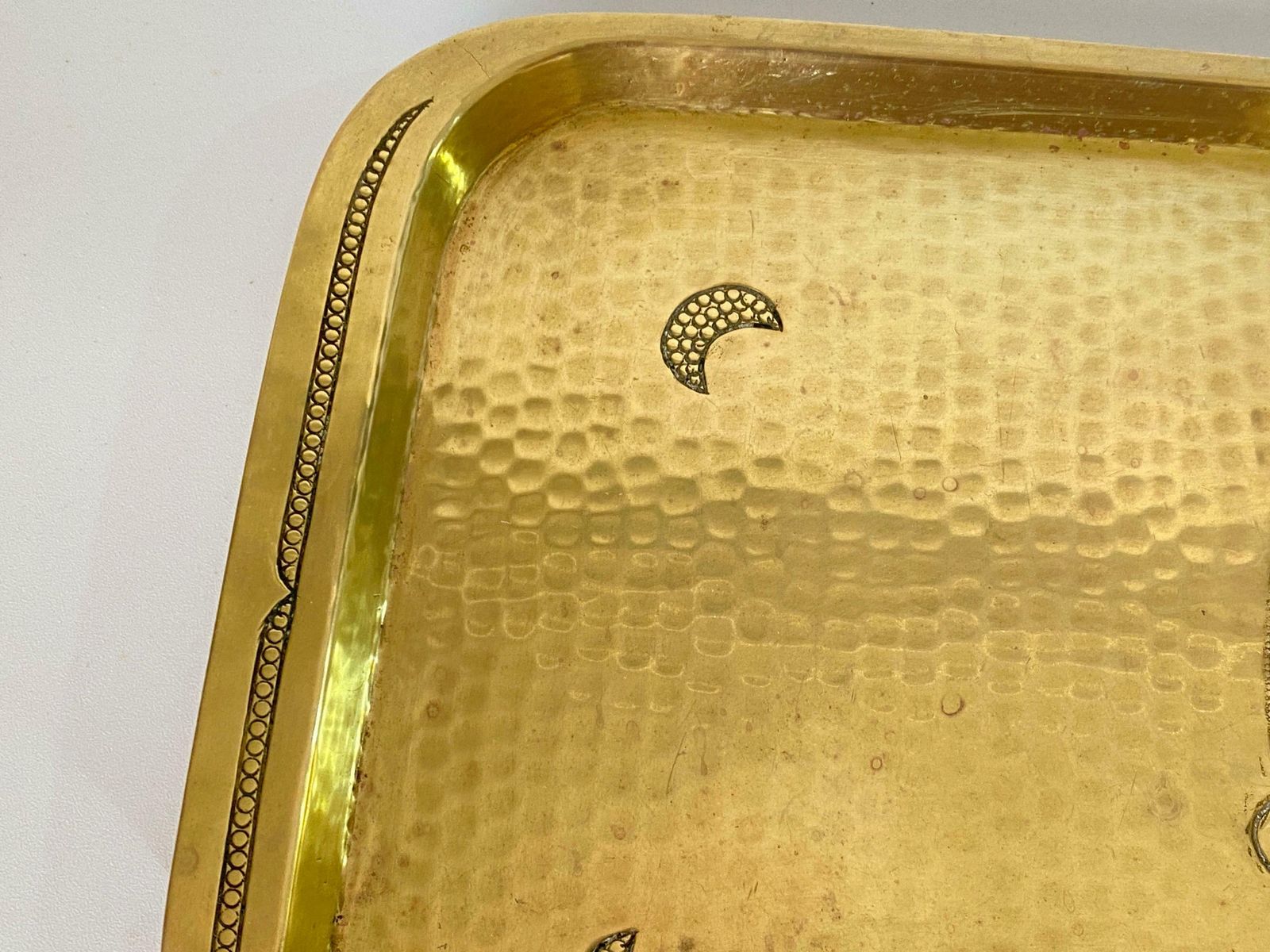 Platter In Brass, Art Deco Period, Gold Colour, 2 Signed, France 1940 photo buy