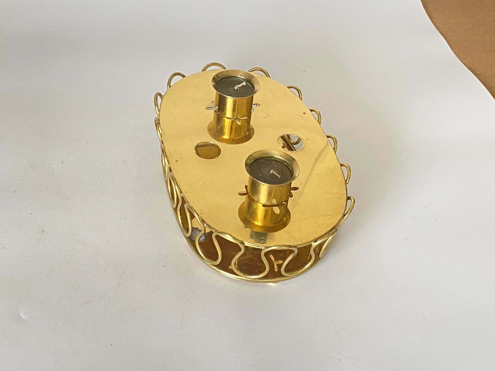 Platter In Brass, Candle Holder, Gold Colour, By Josef Frank 1940 photo Home Decor