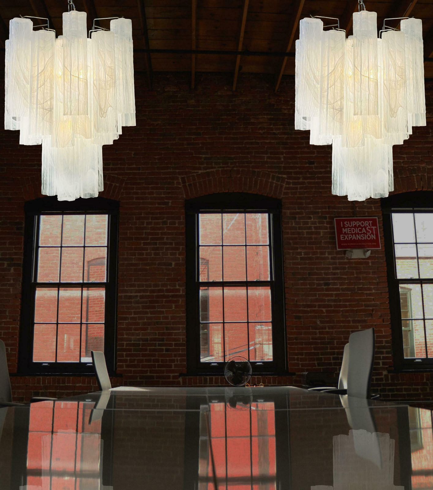 Elegant Glass Tube Chandeliers, 30 Albaster White Glasses photo furniture