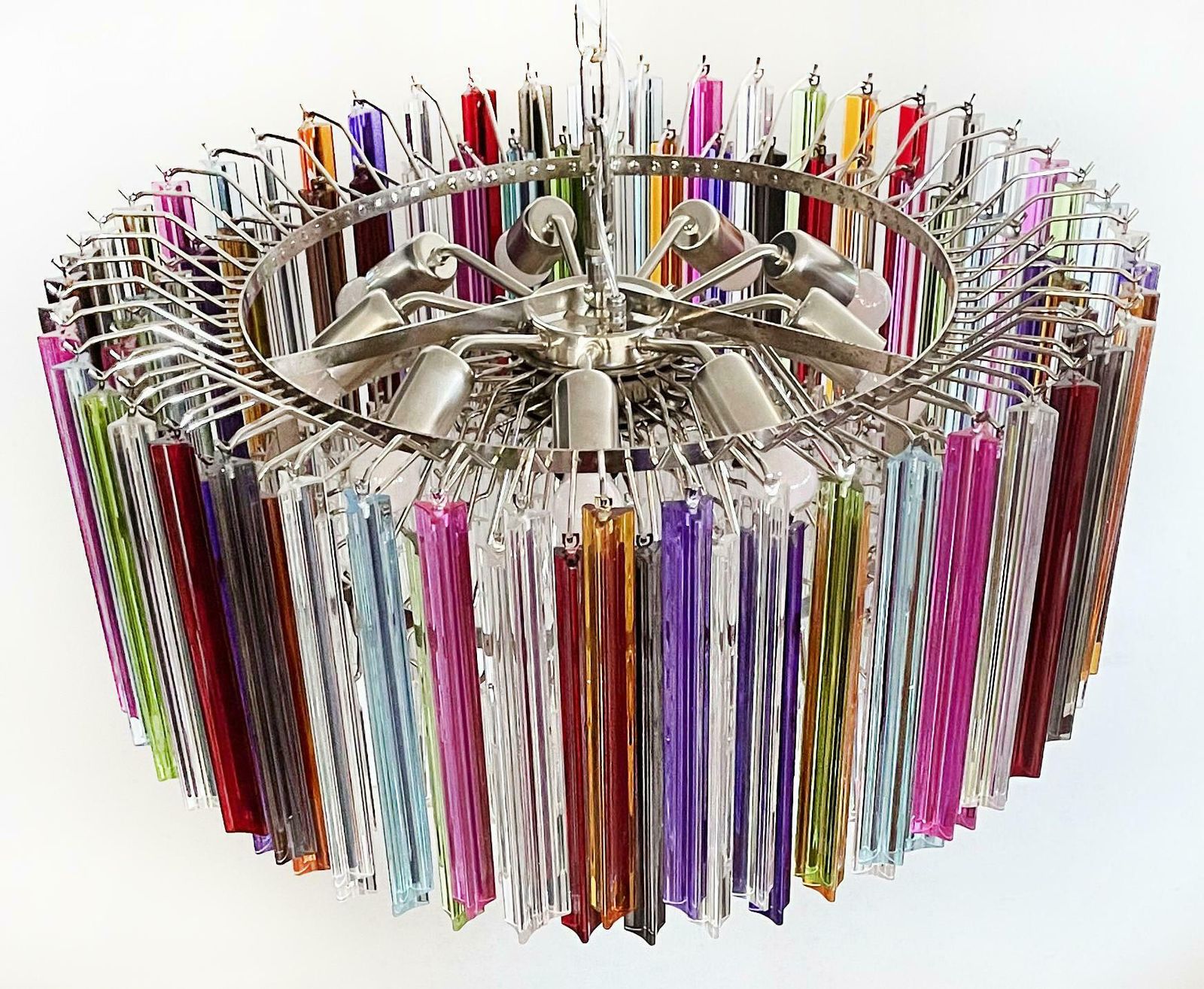 5083.0 Spectacular Triedri Murano Glass Chandelier   265 Multicoloured And Clear Prism photo