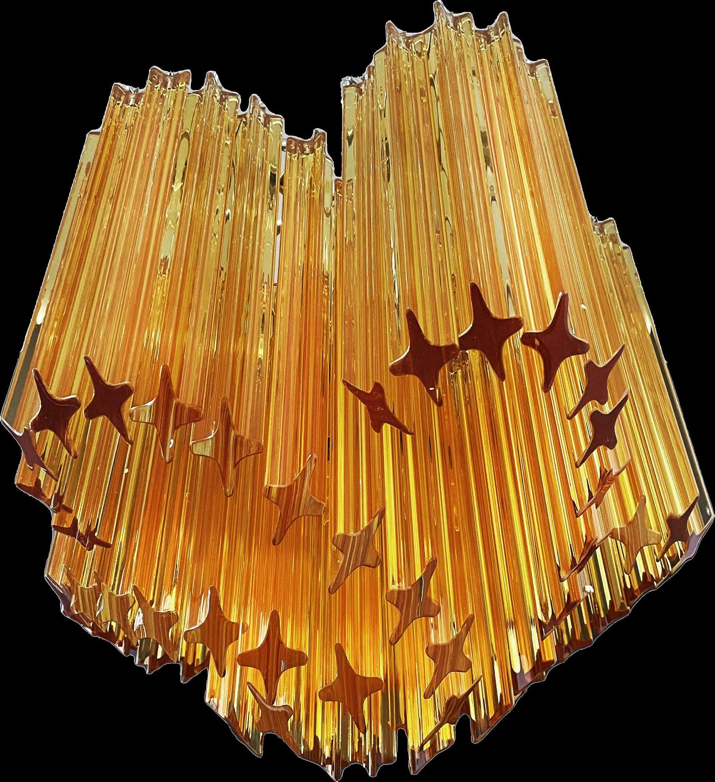 photo furniture Sophisticated Modern Quadriedri Glass Chandeliers, 60 Amber Prism Quadriedri