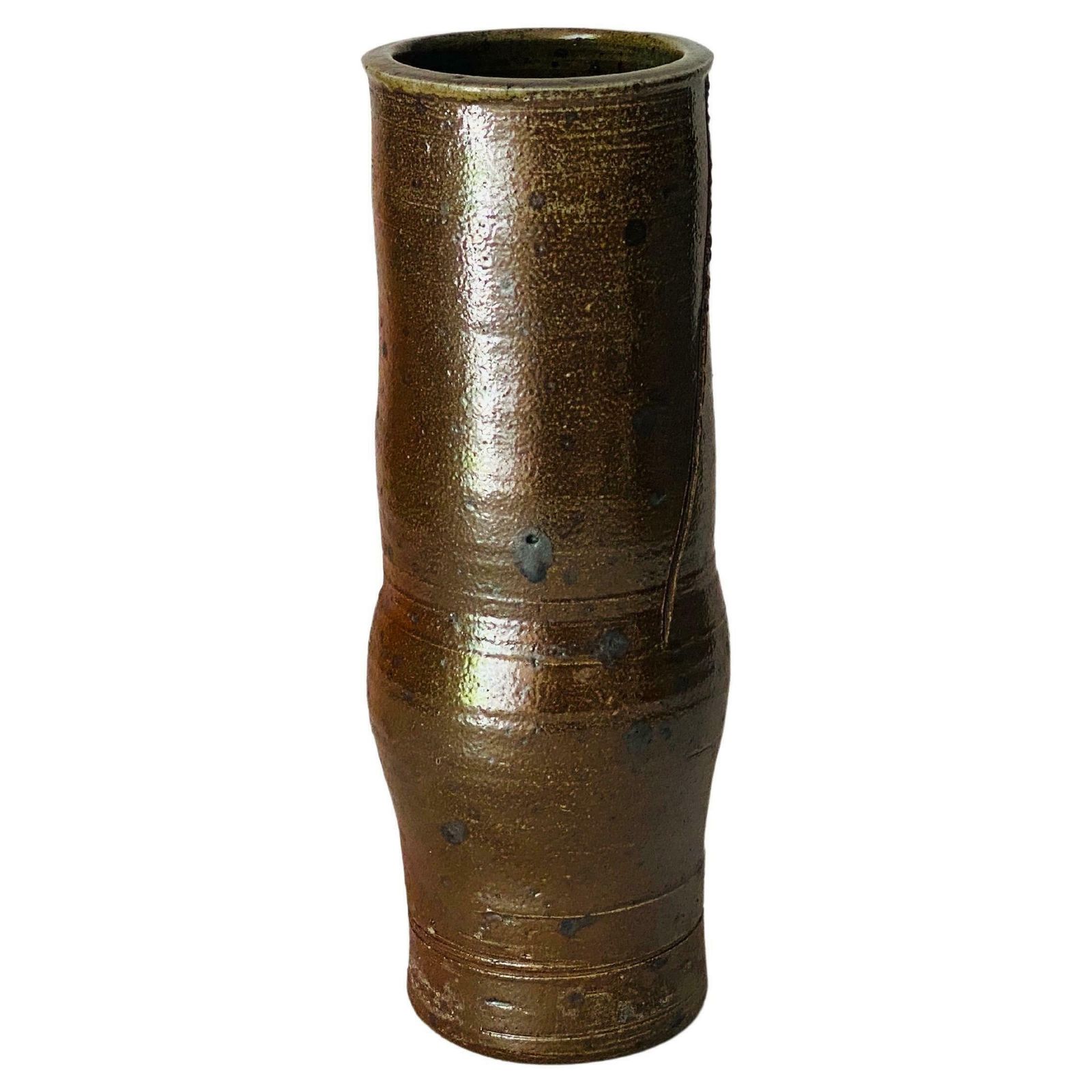 Cylender Ceramic Stoneware Vase La Borne France Circa 1960 Old Patina photo furniture