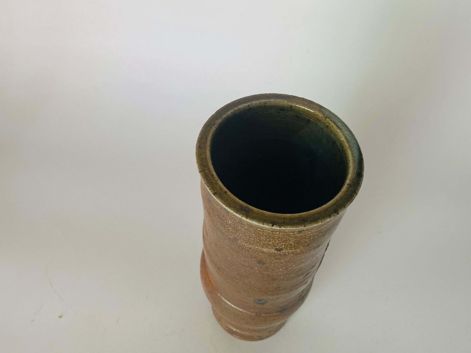 Cylender Ceramic Stoneware Vase La Borne France Circa 1960 Old Patina photo vinterior