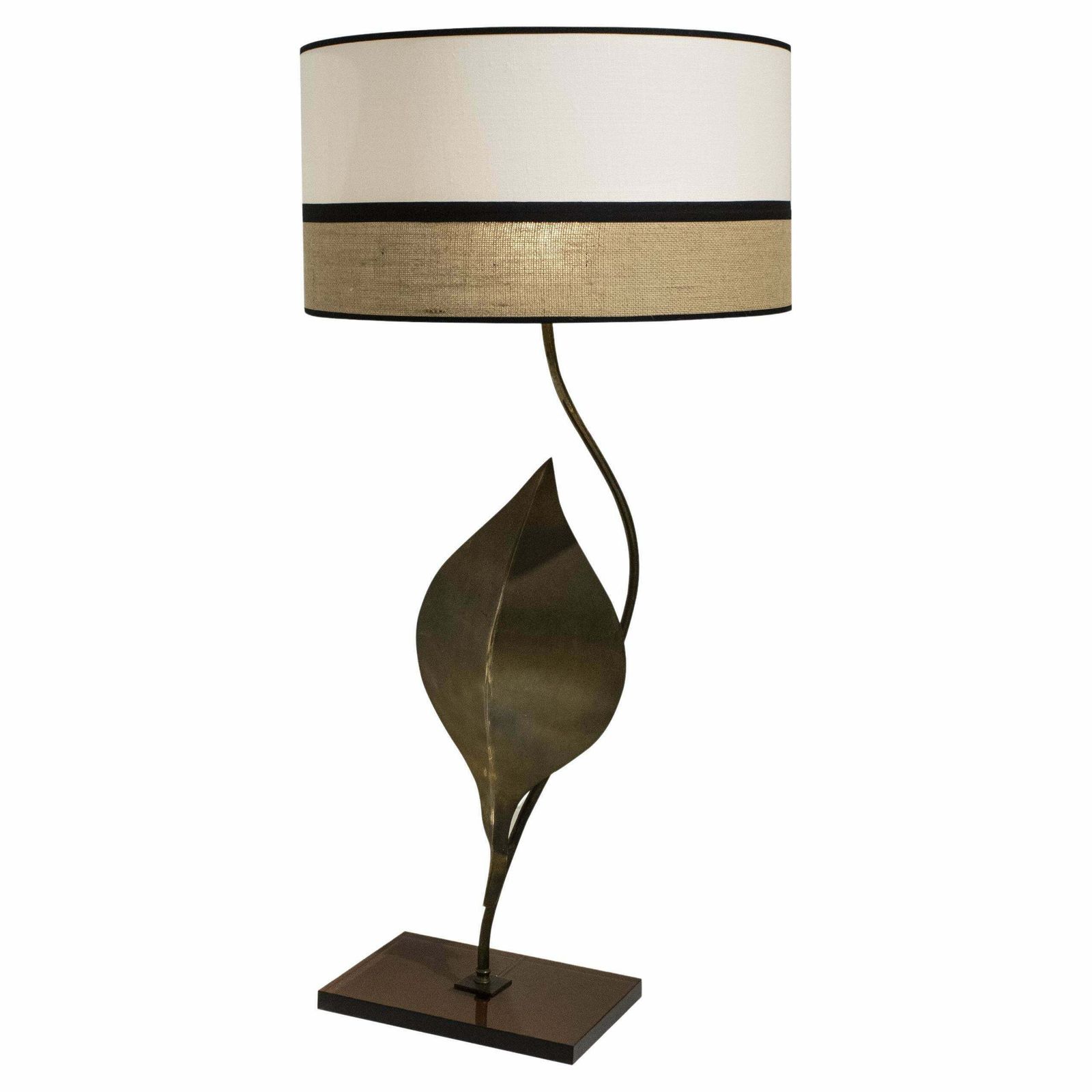 Mid Century Table Lamp With Natural Leaf Motifs, France, 1960s
