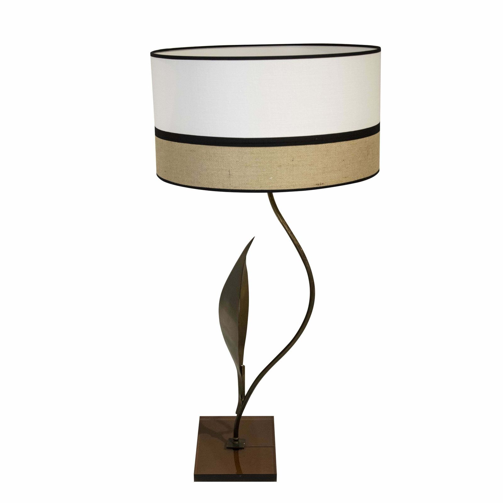 Mid Century Table Lamp With Natural Leaf Motifs, France, 1960s photo for sale