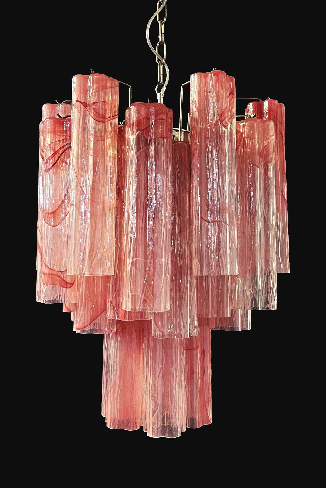 Charming Glass Tube Chandeliers, 30 Albaster Pink Glasses photo buy