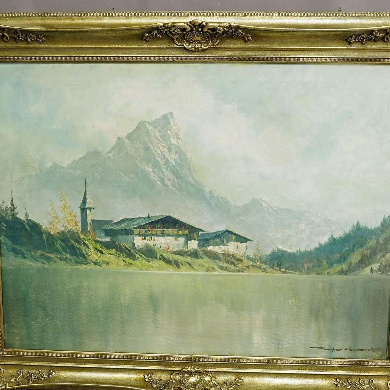 High Mountain Landscape With Alpine Lake Near Kufstein Ca. 1950s photo Art