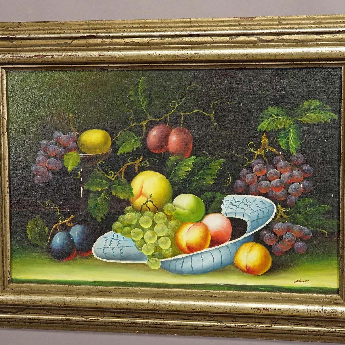 Still Life With Fruits, Oil Painting On Canvas, Germany 1950s photo Art