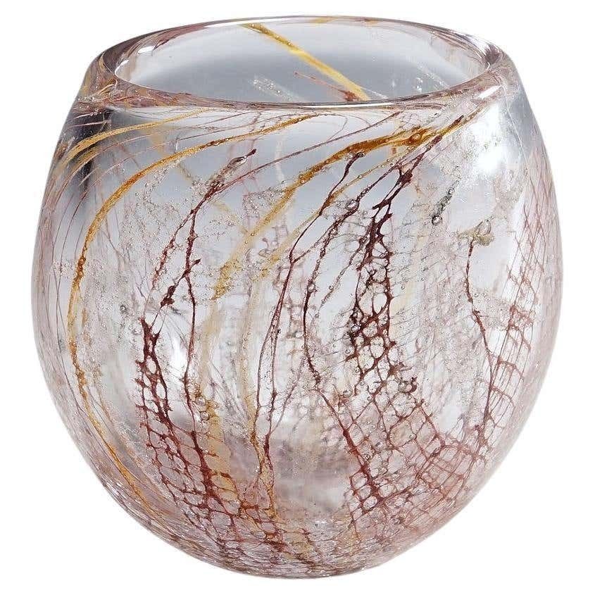 Artglass Vase Sjogras By Goran Stroemgren For Art Glassworks Urshult Sweden