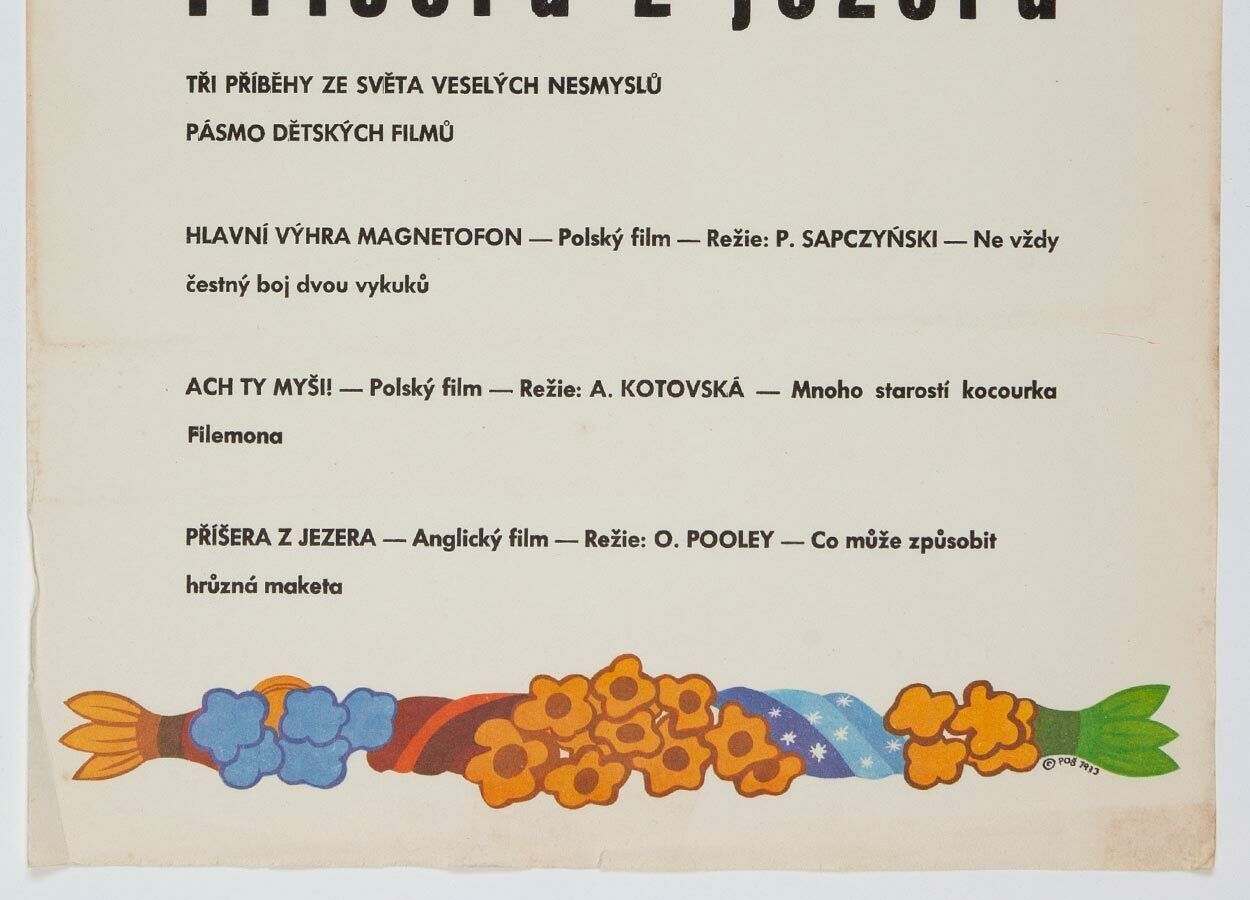 Original Film Poster, The Monster From The Lake, Petr Poš, 1973, Genuine Czech Vintage Print photo for sale