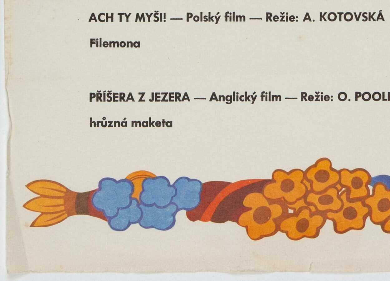 Original Film Poster, The Monster From The Lake, Petr Poš, 1973, Genuine Czech Vintage Print photo 51.0