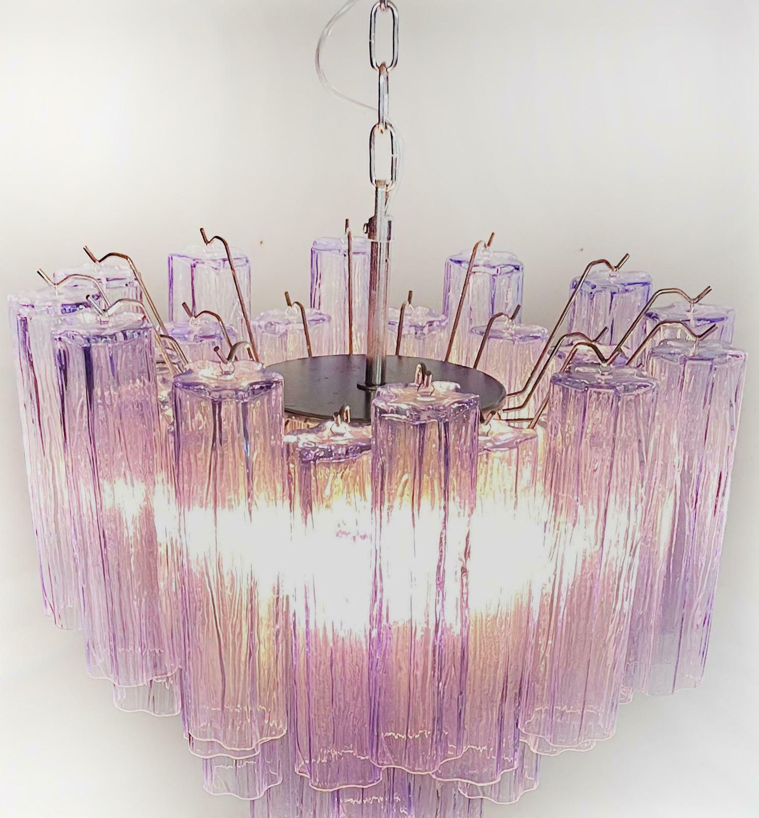 Charming Murano Glass Tube Chandelier   36 Amethyst Glass Tube photo for sale