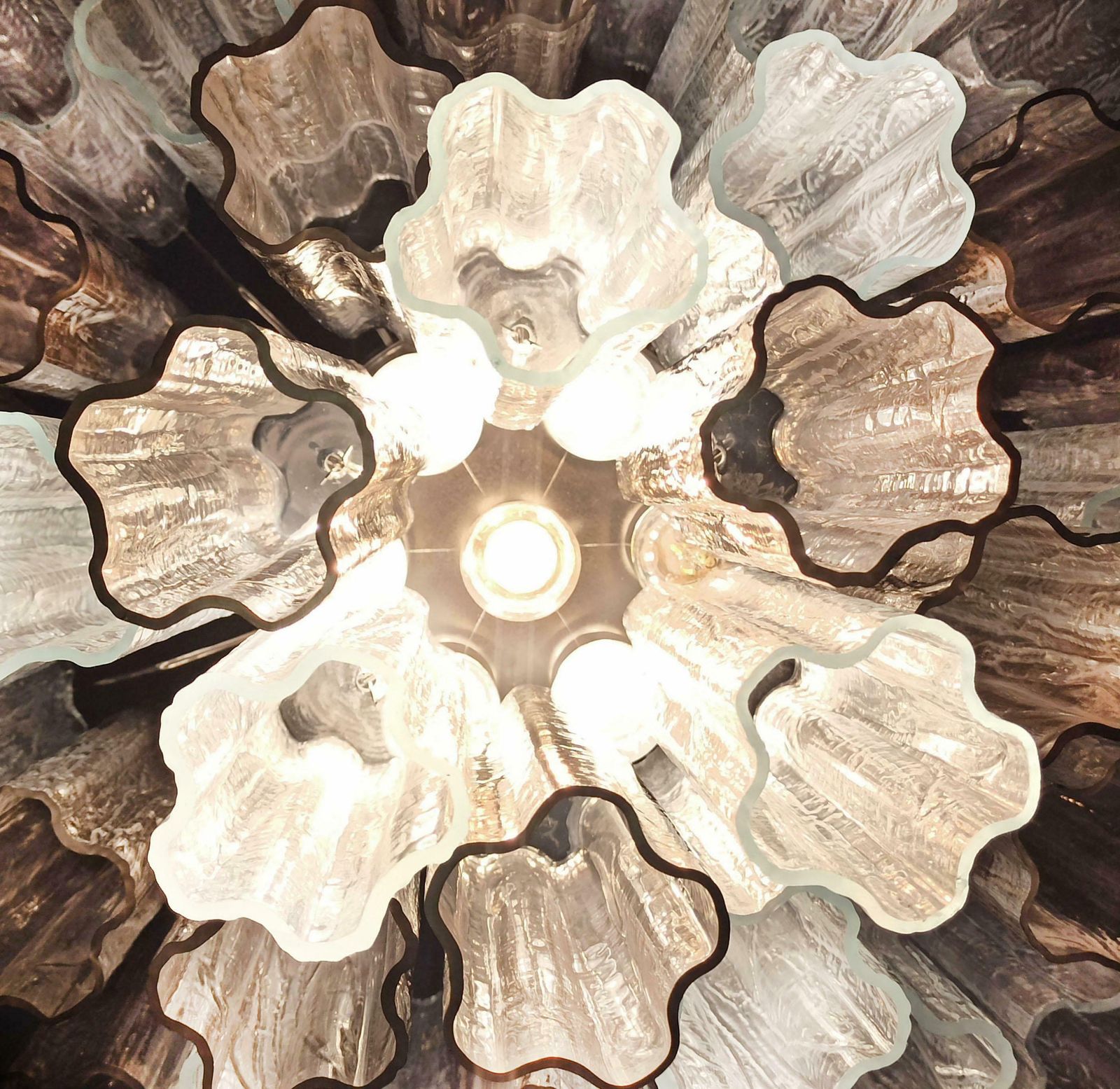 Stylish Murano Glass Tube Chandelier   36 Smoked Glass Tube photo for sale