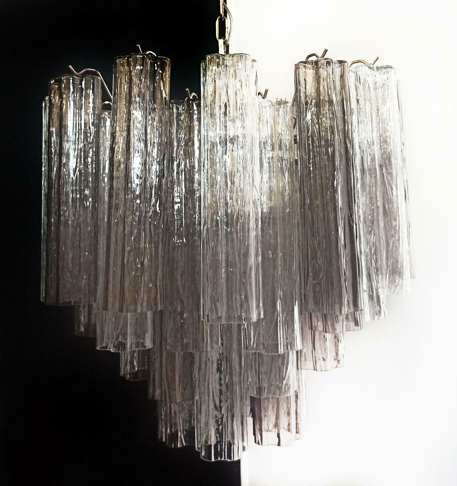 Stylish Murano Glass Tube Chandelier   36 Smoked Glass Tube photo buy