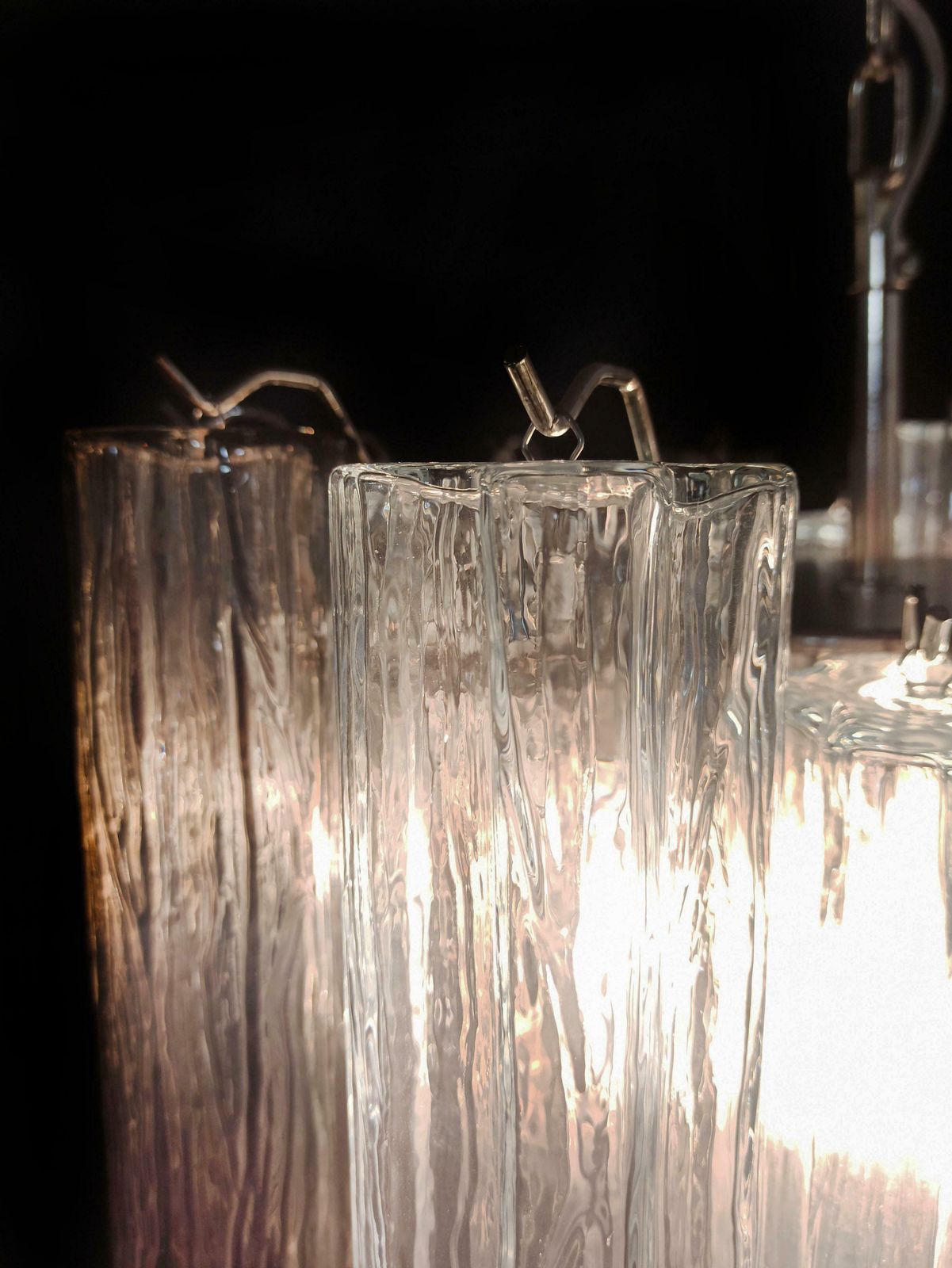 Stylish Murano Glass Tube Chandelier   36 Smoked Glass Tube photo vintage
