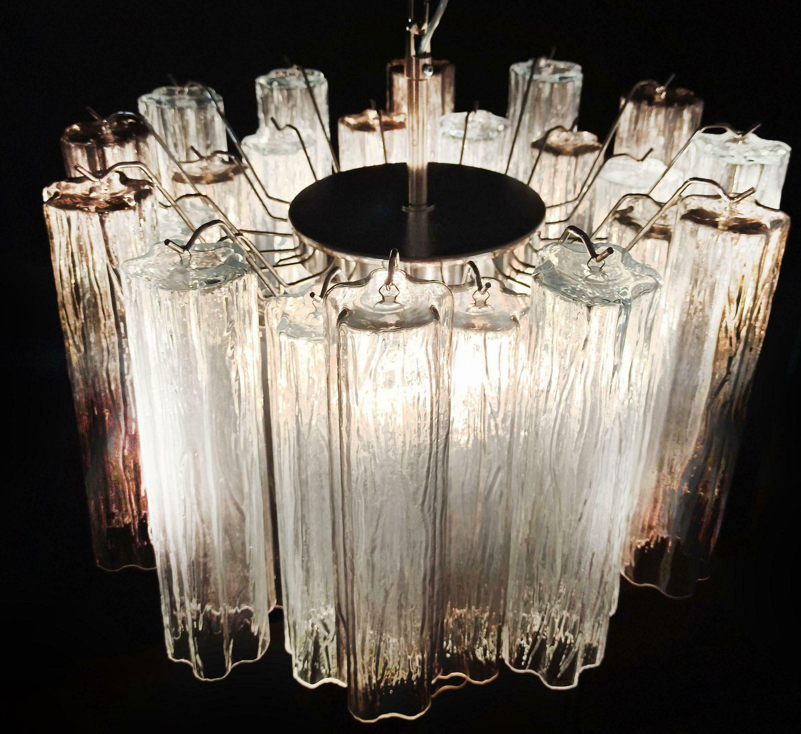 photo furniture Stylish Murano Glass Tube Chandelier   36 Smoked Glass Tube