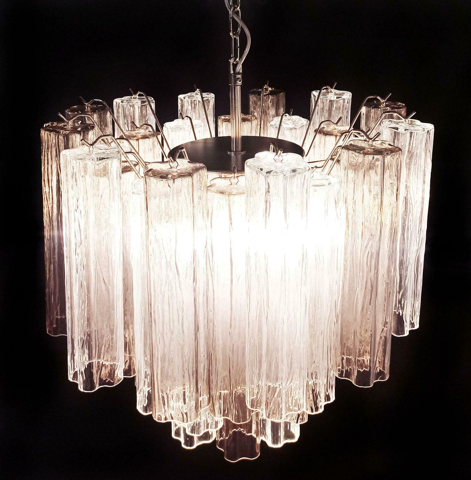 photo buy Stylish Murano Glass Tube Chandelier   36 Smoked Glass Tube